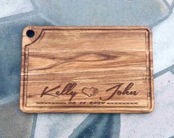 Butterfly Heart Custom Personalized Cutting Board Wedding Gift, Charcuterie Board, Valentines Day, Laser Engraved Engagement Present, sign