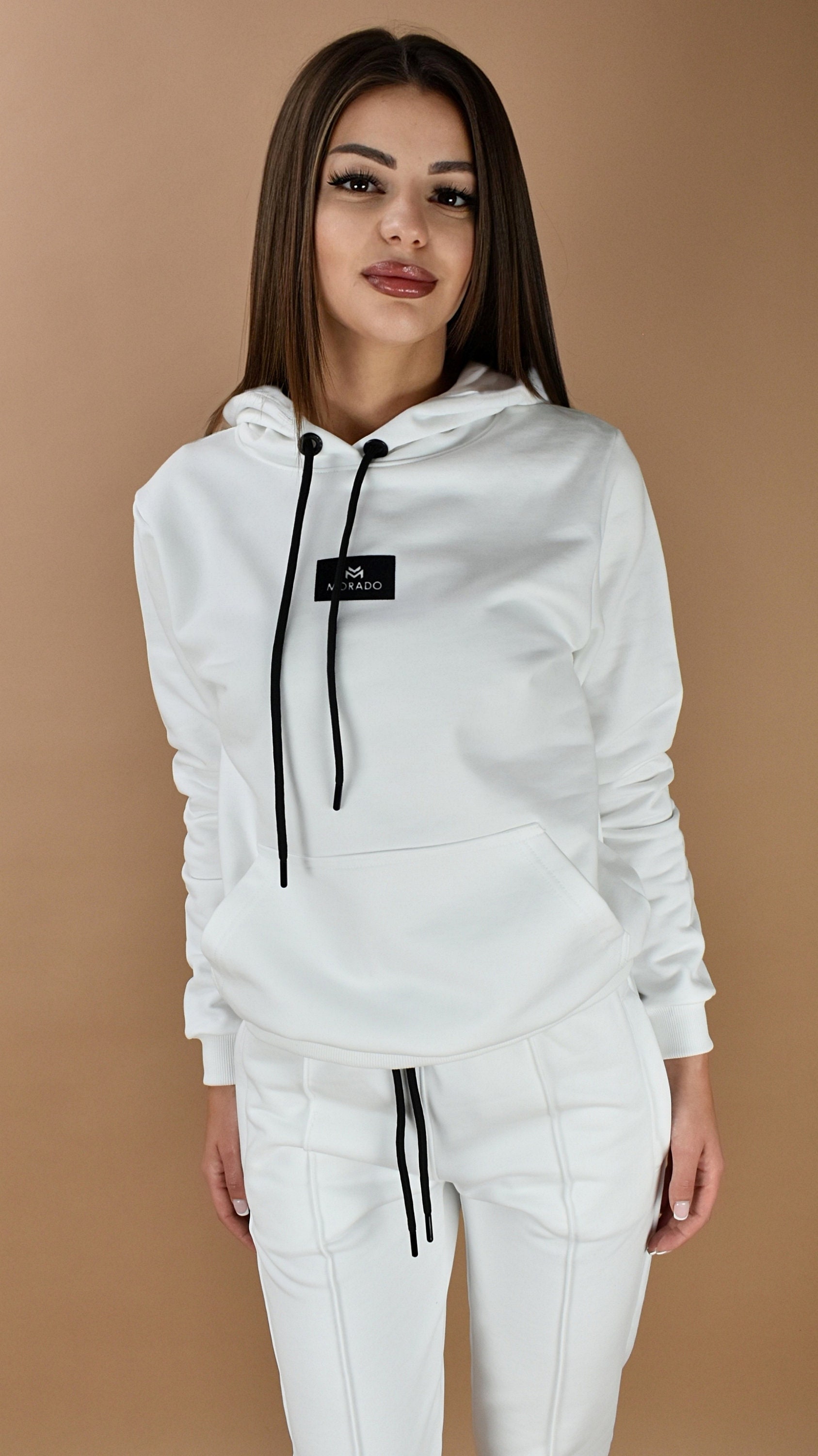 ●日本正規品● New Women's Sleeve Set,long Sweatsuit White Set, Designer トップス