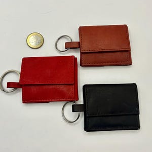 Personalisierte Mini Geldbörse/Schlüsselanhänger aus echtem Nappaleder Mini Portemonnaie Geburtstagsgeschenk Vatertag Muttertag