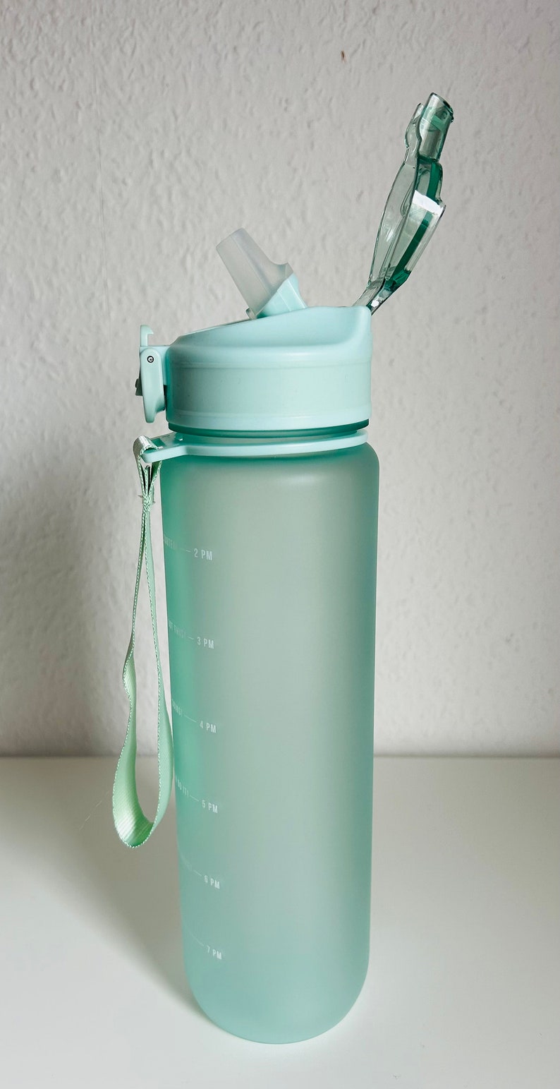 Bouteille de motivation Gourde 1 litre personnalisé sans BPA Türkis