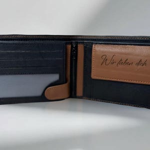 Geldbörse Nappa-Leder personalisierte Scheintasche in Querformat Geschenk Jahrestag Vatertag Männertag Geburtstag Hochzeit Freund Ehemann