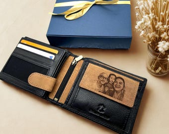 High-quality personalized men's wallet made of nappa leather, perfect for anniversaries, Father's Day, Men's Day, birthdays, weddings, and Valentine's Day.
