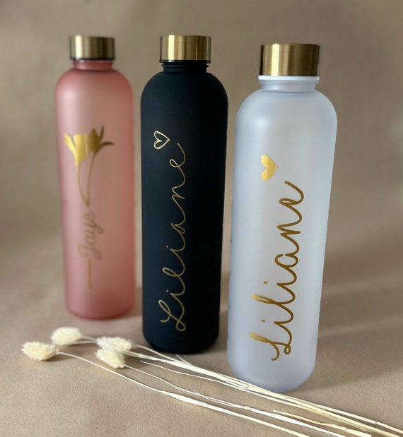 personalisierte Trinkflasche 1 Liter Wasserflasche BPA-frei Motivationsflasche Geschenk Sport Yoga