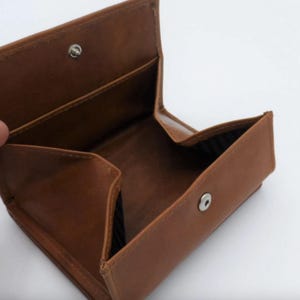 Hochwertige personalsierbare Vintage Rindleder Schüttelbörse RFID Schutz Echtlederbörse Wiener Schachtel Geldbeutel Portemonnaie