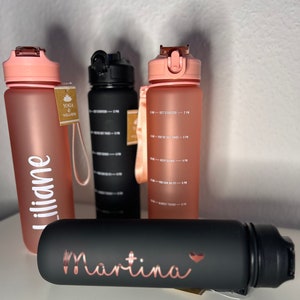 Motivationsflasche Trinkflasche 1 Liter personalisiert BPA frei Bild 2