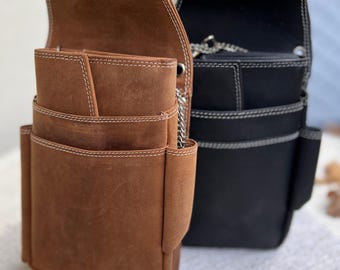 Personalisierte Leder Kellnerbörse mit Holster gravur möglich Kellner Geldbörse Set Geschenk für Kellnerin & Barkeeper