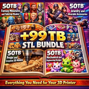 Paquete de más de 5000 archivos STL: dragones, miniaturas, impresiones funcionales, joyería y decoración. Descarga instantánea para impresión 3D.