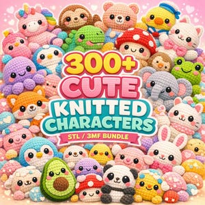 300+ Premium Knitted Animals STL & 3MF Bundle | 3D Printable Models | Instant Digital Download