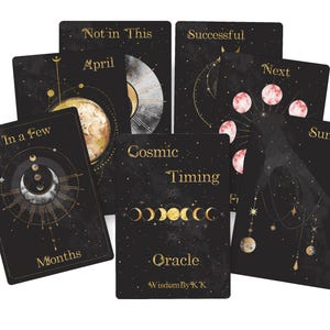 Cosmic Timing Oracle-kaartendeck. Dagelijkse bevestigingskaarten. Motivatiekaarten