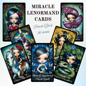 Baralho de cartas Miracle Lenormand. Cartas do Oráculo Lenormand Big Eyed Dolls