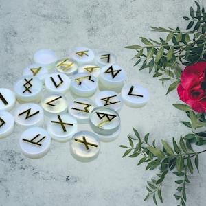 Opal Crystal Runes set. Viking runes. Elder Futhark