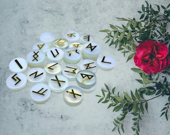 Opal Crystal Runes set. Viking runes. Elder Futhark