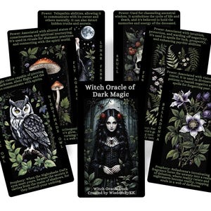 Sorcière Oracle Cartes de magie noire. Jeu de cartes oracle sorcellerie