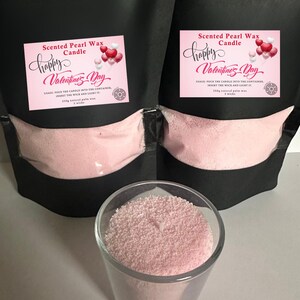 Valentine's Day Scented Pink Pearl Wax Candle - DIY Gift
