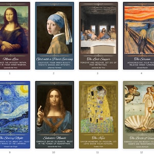 Masterpieces of Art Oracle Cards-deck. Dagelijkse bevestigingskaarten. Motivatiekaarten