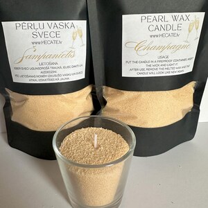 Gold Champagne Pearl Wax Candle. Scented Sand candle.