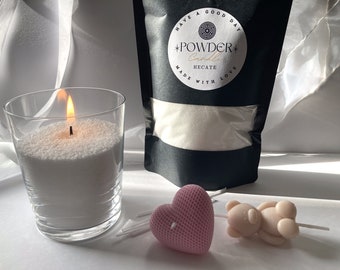 Pearl Powder Wax Candle set. White Sand candle. DIY candle set.