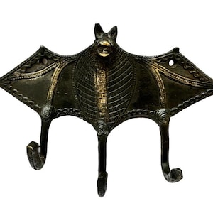 Brass Bat coat Hook, key holder, Antique Finish, Home Decor