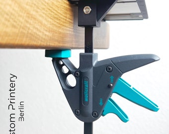 Adapter and holder for Wolfcraft clamping clamp Bosch Professional/Mafell or Makita/Festool guide rail