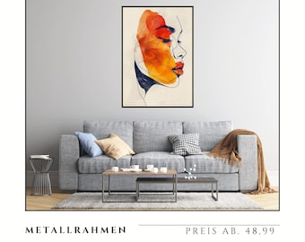 Abstraktes Porträt Canvas Print |Farbverlauf |Option "Fine Art Collection"  |Modern Home Decor |Home Decor |Diverse Größen - Metallrahmen