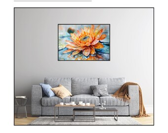 Farbenfroher Leinwanddruck, Metallrahmen |"Flower of Life" |Harmonische Wandkunst |Lebendige Blumendekoration für ein stilvolles Zuhause |