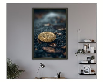 New World Bitcoin - Exklusives HD Poster |Matte Premium-Poster mit Metallrahmen |Krypto-Bürodeko, Geschenk für Kaufleute |Download