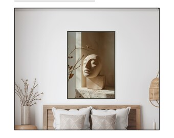 Moderne Skulptur ,"Way of Silence" - Zen Home Decor, Sandfarbene Ruhe"