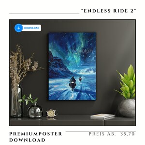 Poster zum Ausdrucken "Endless Ride 2", Wanddeko Berge, Poster klein, Digital Download, Design Wanddekoration, Home Decor, Wall Art Poster