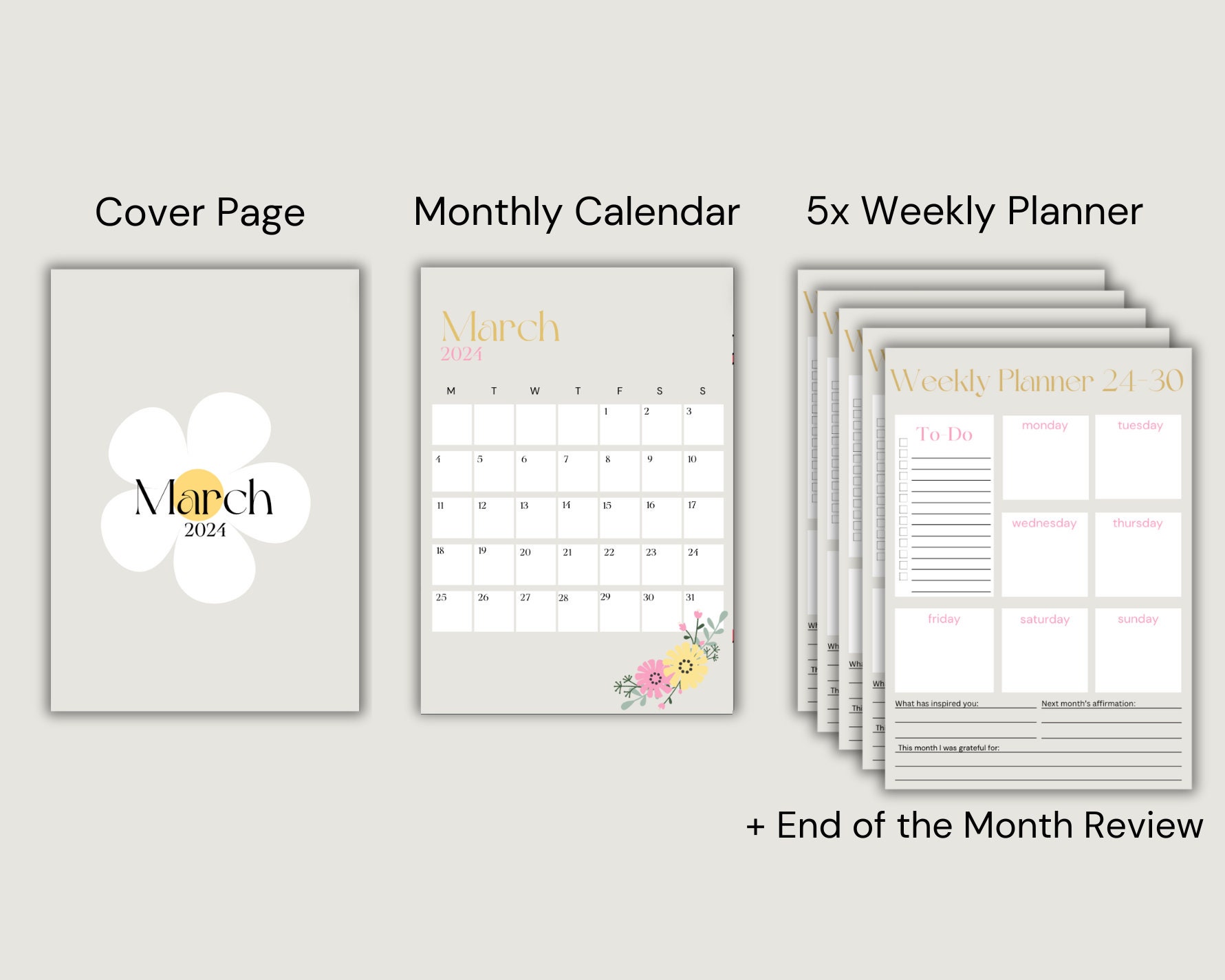 March 2024 Bullet Journal 2024 March Planner March Template Pdf Digital ...