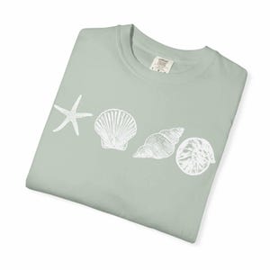 Camiseta de conchas marinas Comfort Colors®, camiseta retro Y2K con conchas marinas, camisetas para amantes del mar, camiseta de verano con océano, camiseta vintage de los 90 con adorables animales marinos