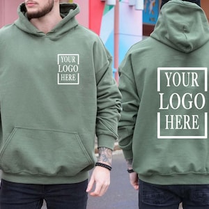 Custom Logo Sweatshirt-Your Business Logo or Brand Logo-Front and Back Logo Hoodie-Your Design Here, Team Logo Shirt-Company Logo Gifts-Ayal