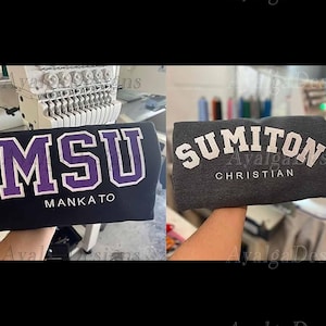 Custom Embroidered Varsity Crewneck-Embroidery Crewneck-Custom Embroidery - Personalized- Embroidered Sweatshirt Sweater-mom gift-Ayalgadesi