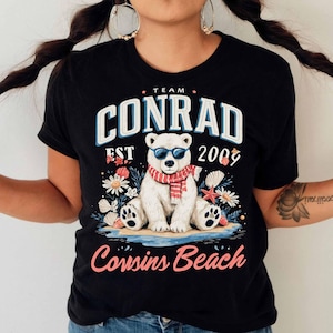 Team Conrad Junior Mint Bear Shirt, Cousins Beach Tee, TSITP Summer Shirt, Cute Beach Graphic T-Shirt Gift