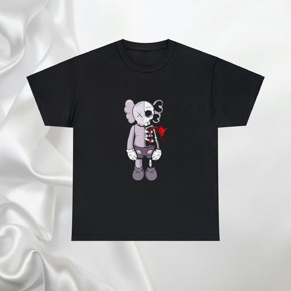 Camiseta de algodón con estampado urbano coleccionable de Kaws Half Skull