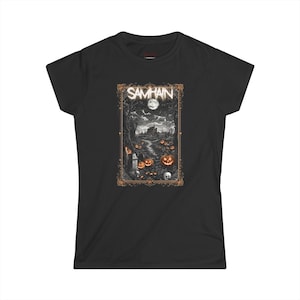 Women&#39;s Samhain T-Shirt | Occult Clothing | Metal | Weirdcore | Goth Shirt | Gothic Clothing | Heavy Metal |  Halloween | Samhain