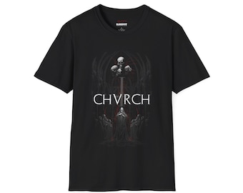 CHVRCH inverted cross T-Shirt | Satanic Occult Clothing | Black Metal | Weirdcore | Goth Shirt | Gothic | Aesthetic Clothing