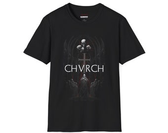 CHVRCH T-Shirt | Satanic Occult Clothing | Black Metal | Weirdcore | Goth Shirt | Gothic Clothing | Aesthetic Clothing