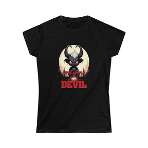 Damska słodka koszulka Little Devil | Odzież satanistyczna i okultystyczna | Black Metal | Weirdcore | Koszulka gotycka | Odzież gotycka | Odzież estetyczna
