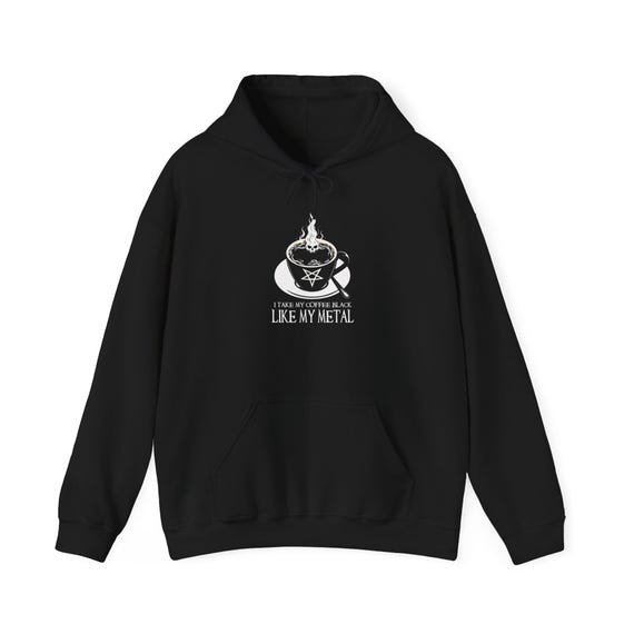 Black Metal Coffee Pullover Hoodie Satanic Occult Clothing