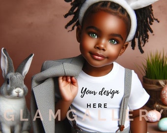 Cute and Customizable Kids T-shirt Mockups | Trendy Boys white tshirt spring Mockups | Easter T-shirt Mockups