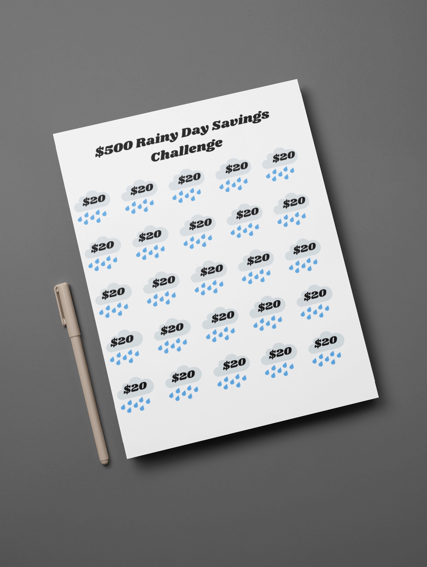 Savings Tracker Rainy Day Fund - Etsy