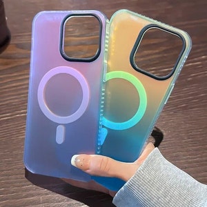 Funda magnética transparente con revestimiento transparente para iPhone 15  14 13 12 Pro Max XS X 11 PLUS