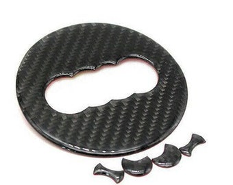 93mm Carbon Fiber Interior Steering Wheel Logo Trim For Audi A3/A4L/A6L/Q3/Q5/Q7