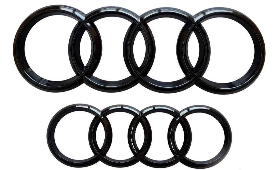 Audi RS5 B9 schwarze Embleme Ringe Set schwarz Glanz | Auto Östringer