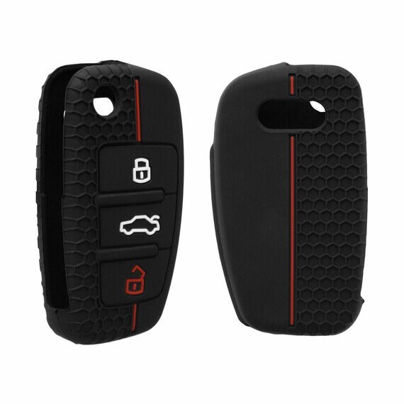 HIBEYO Smart Autoschlüssel Hülle passt für Audi Schutzhülle Fernbedienung  Schlüsselhülle Cover für Audi A4 A5 A4L A6L A8 Q5 Q7 SQ5 RS4 TT Schlüssel  Gehäuse mit Leder Schlüsselanhänger-B Blau : : Auto