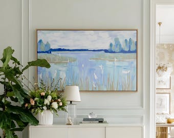 Sage Green Louisiana Marsh Art Print, Southern Coastal Lowcountry Wall Art, Beach House Vacation Home Wall Art, Grandmillennial Wall Decor