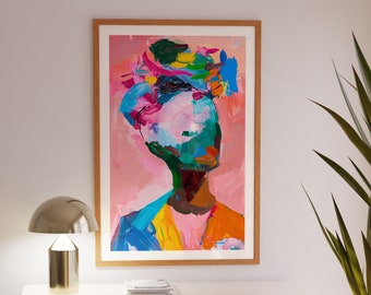 Trendy Woman Verano Poster, Pink 70s Wall Print, Abstract Print, Summer House Poster, Psychedelic Art, Retro Print,Eclectic Art,Preppy Print