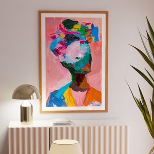 Trendy Frau Verano Poster, Rosa 70er Jahre Wanddruck, Abstrakter Druck, Sommerhaus Poster, Psychedelische Kunst, Retro Print, Eklektische Kunst, Preppy Print