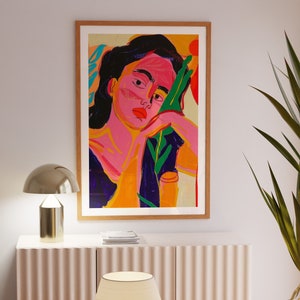 Verano Poster, 70er Jahre Wanddruck, Orange Wandkunst, Küchen Poster, Sommerhaus Poster, Psychedelische Kunst, Retro Print, Trippy Art, Preppy Print