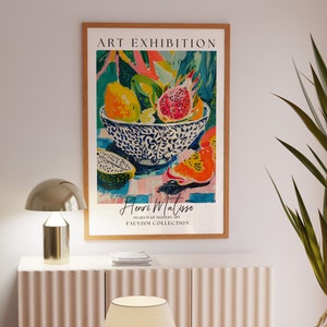 Fruits Henri Matisse Print, Kitchen Wall Art, Fruit Market Art Poster, Retro Aesthetic Wall Art,Eclectic Dopamine Decor,Trendy Kitchen Print